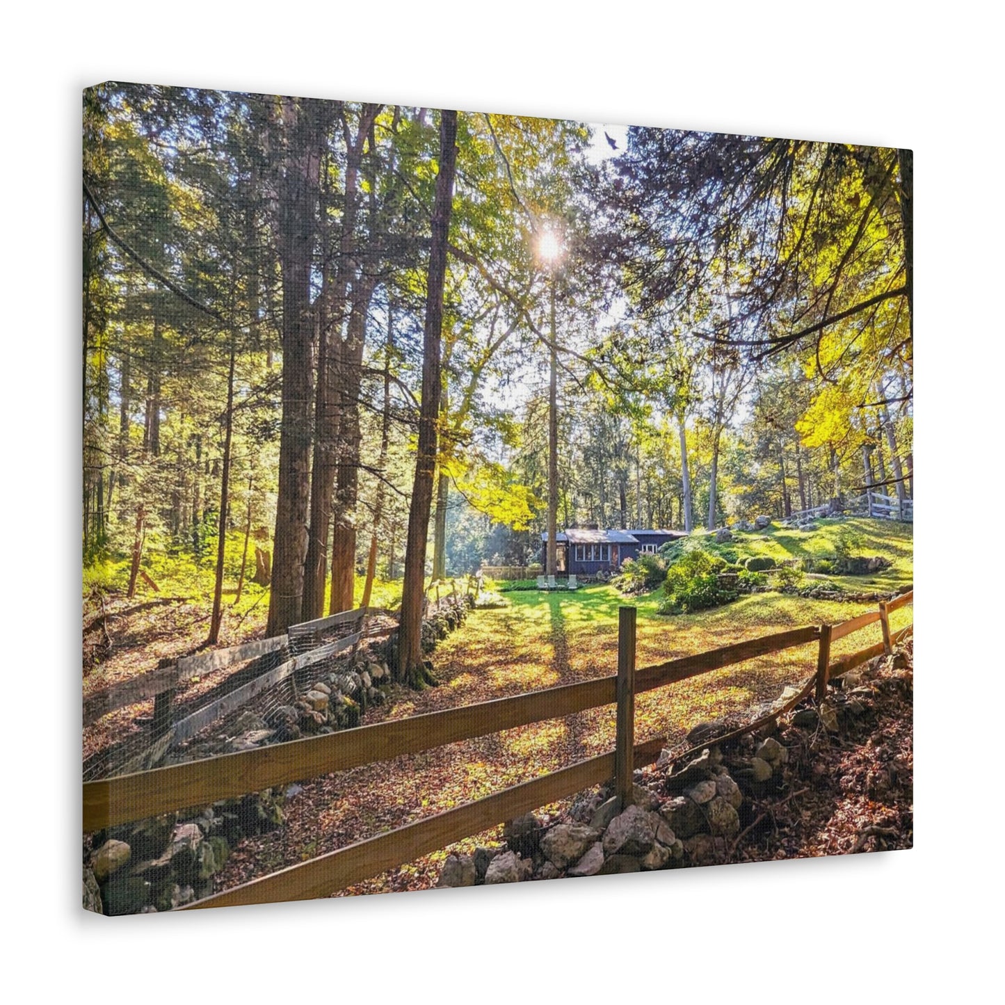 New England Homestead Canvas Art Print