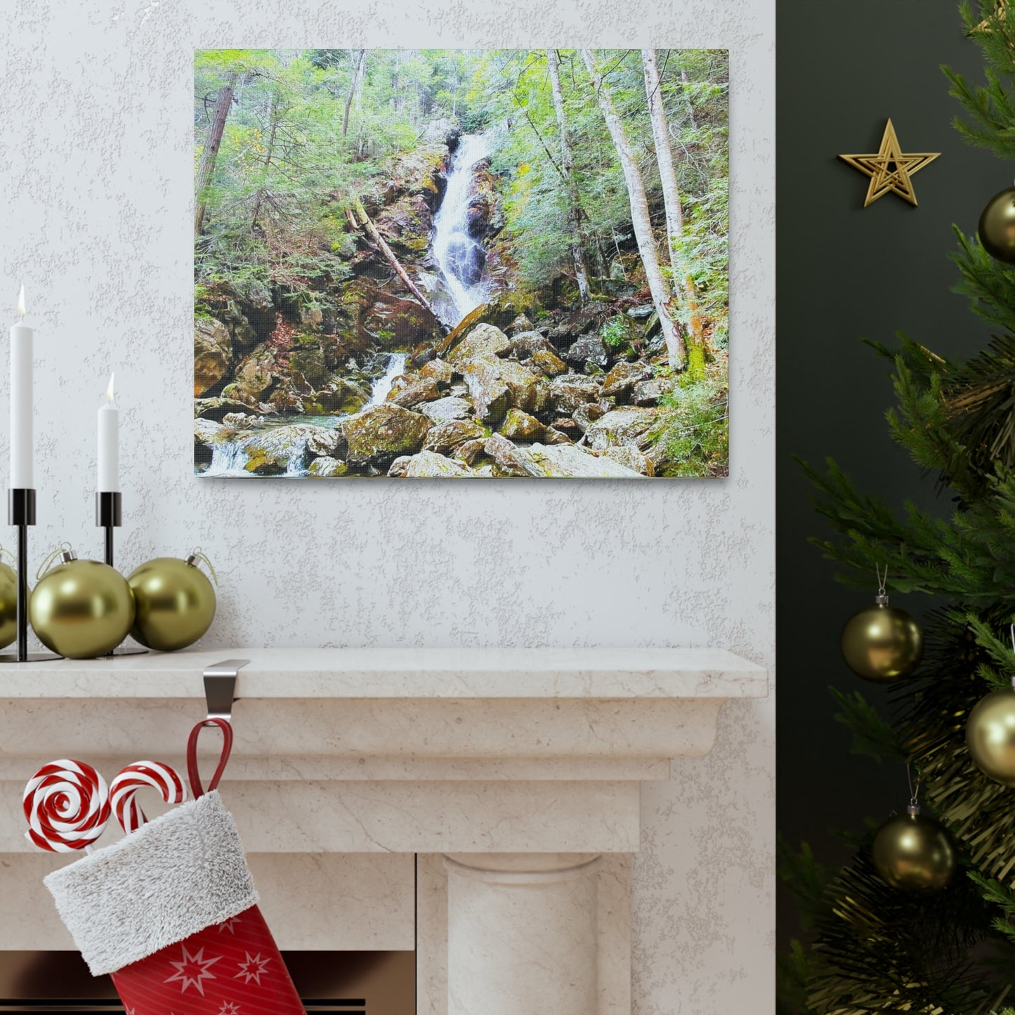 Race Brook Falls Canvas Art Print