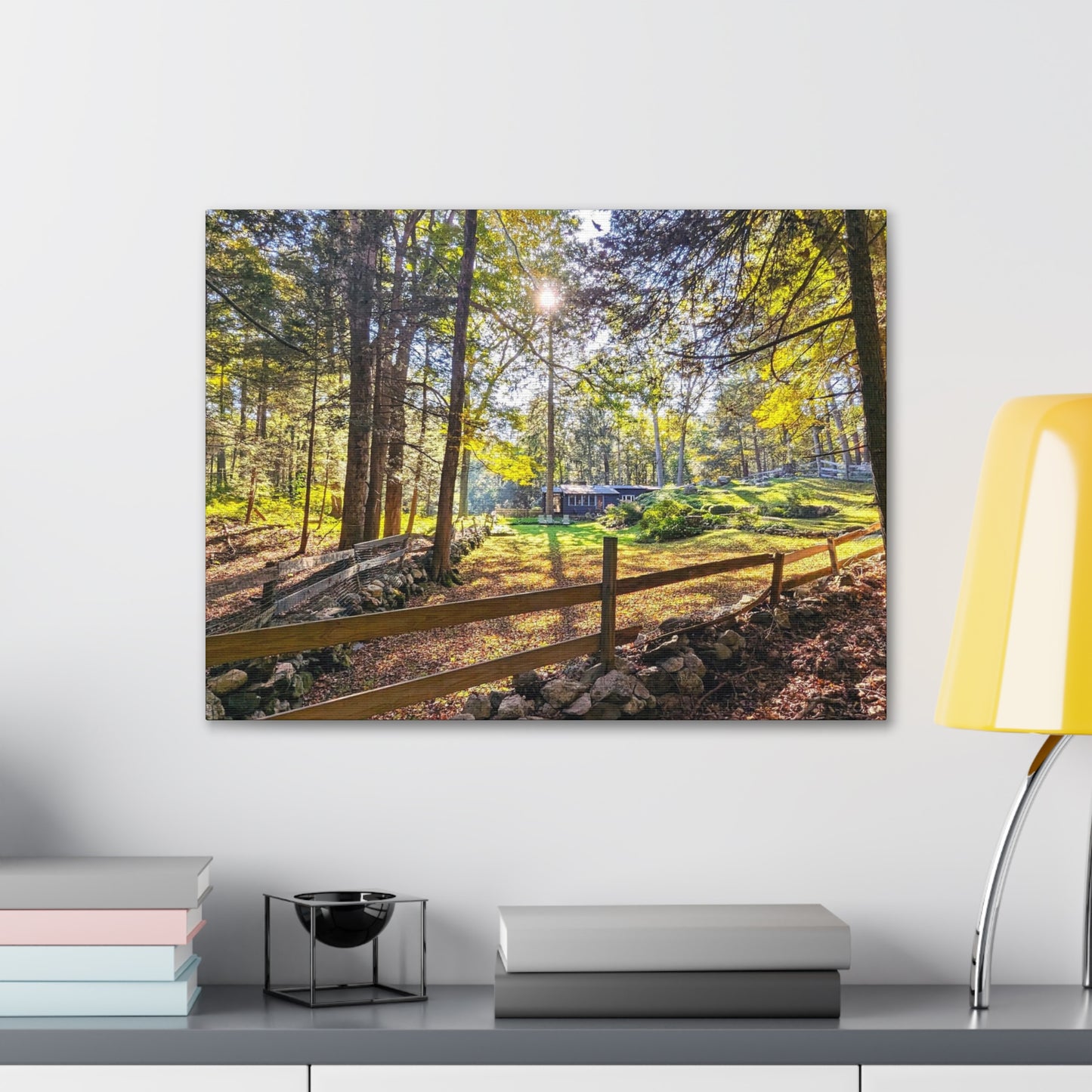 New England Homestead Canvas Art Print