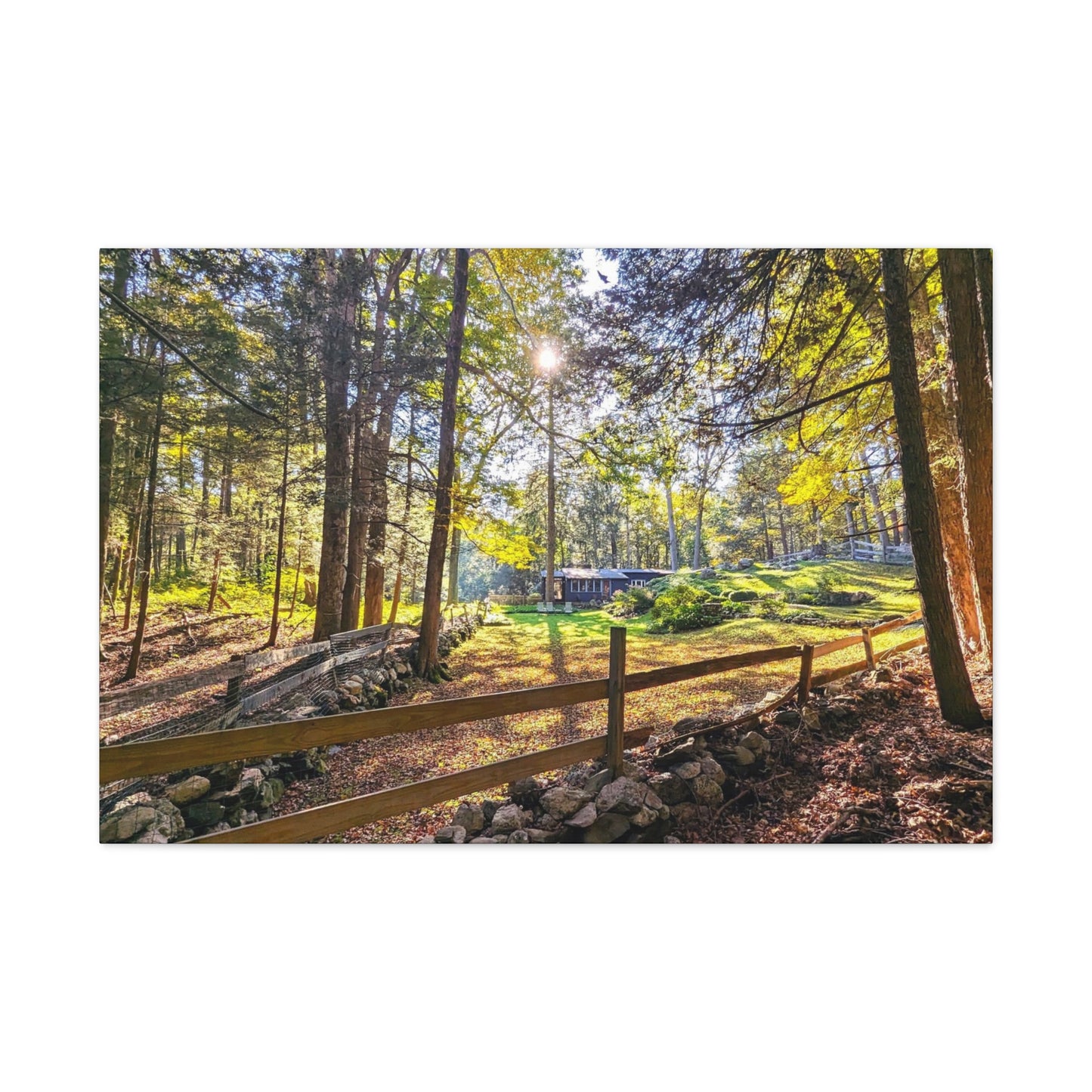 New England Homestead Canvas Art Print