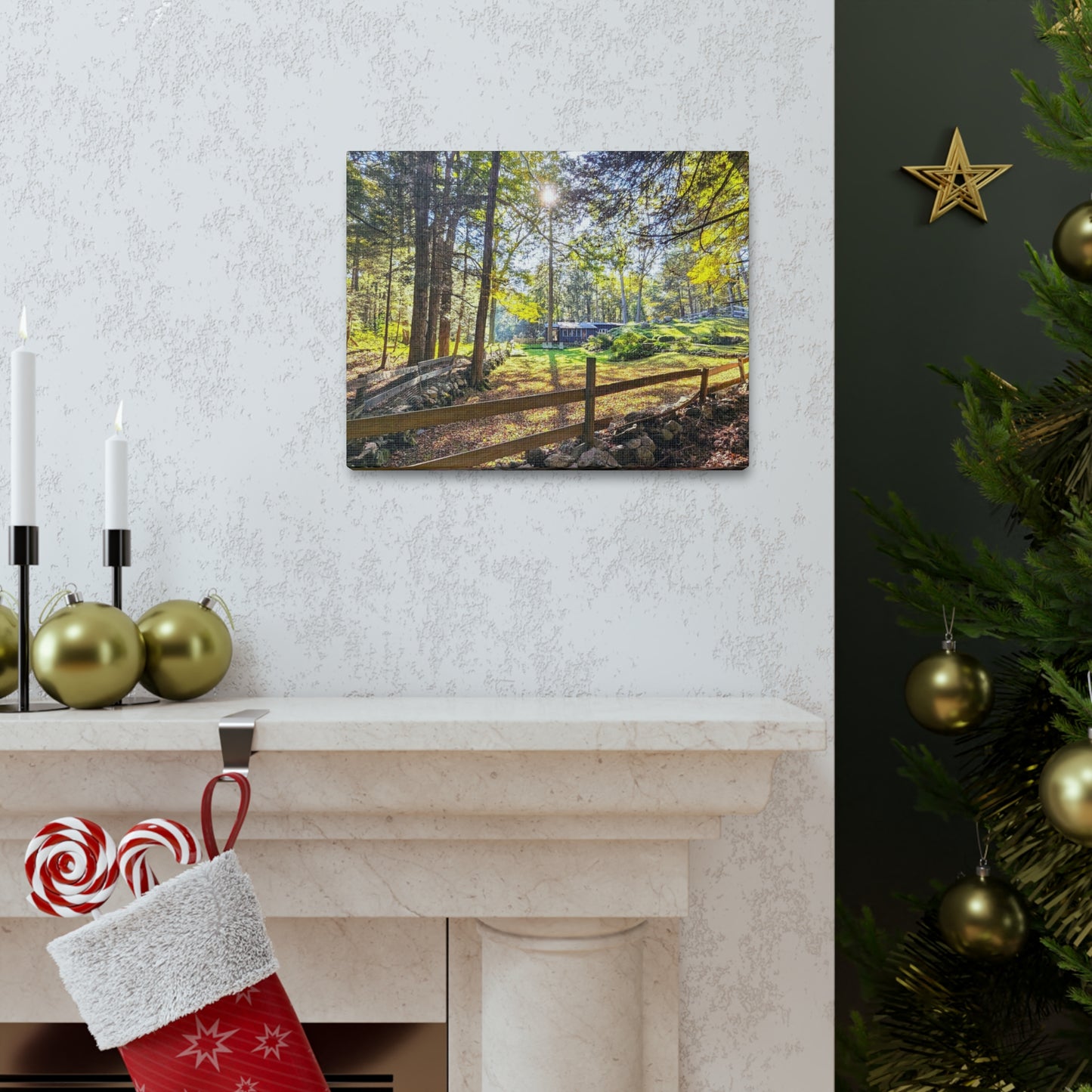 New England Homestead Canvas Art Print