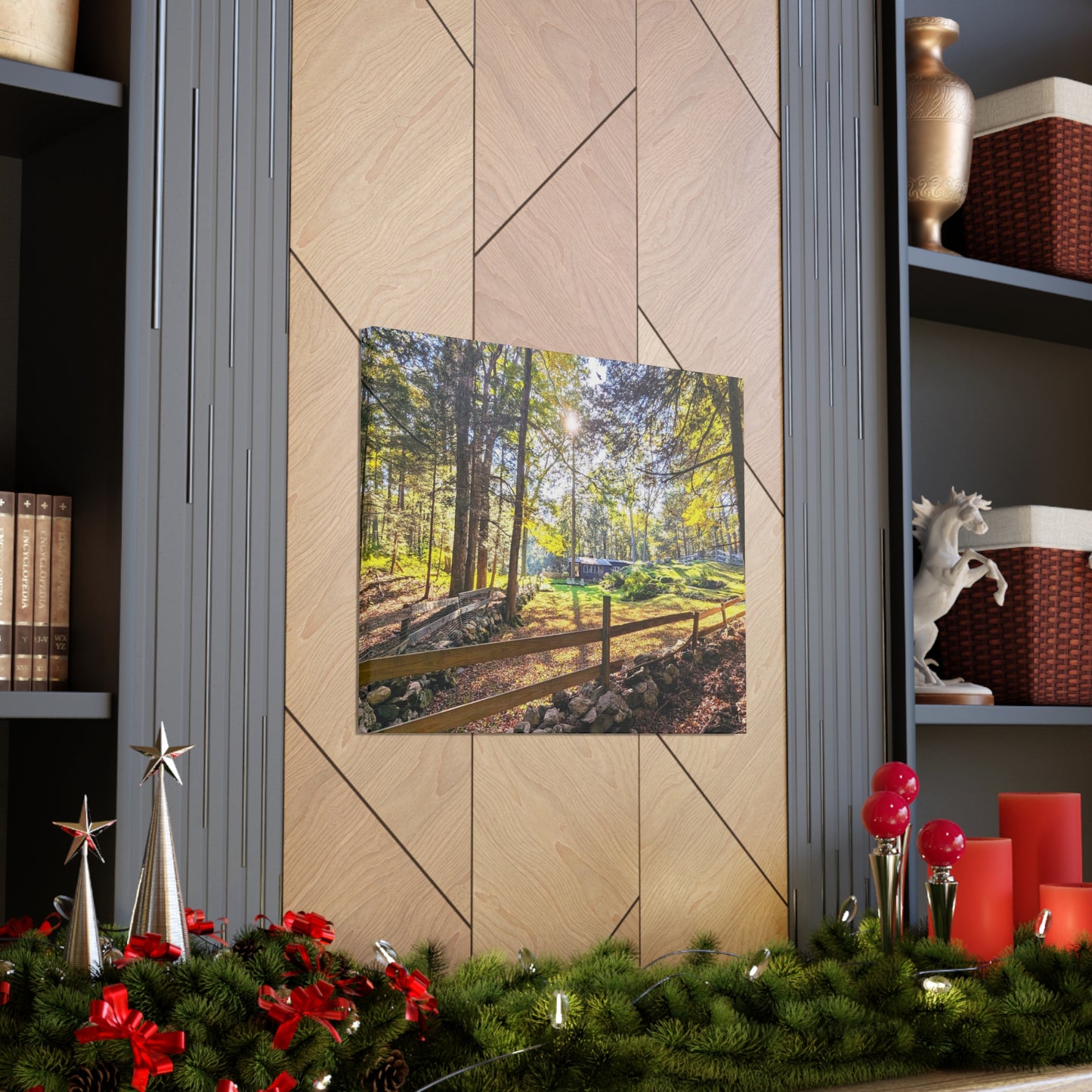 New England Homestead Canvas Art Print