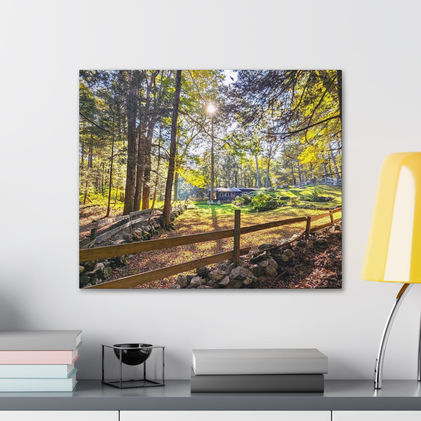 New England Homestead Canvas Art Print
