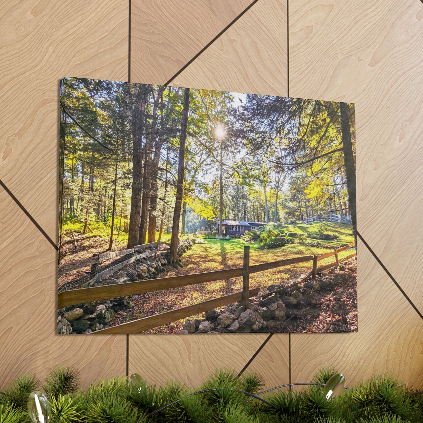 New England Homestead Canvas Art Print