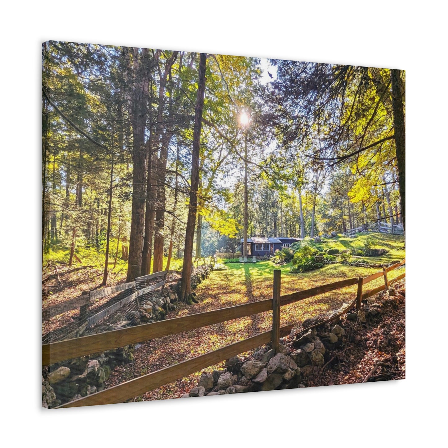 New England Homestead Canvas Art Print