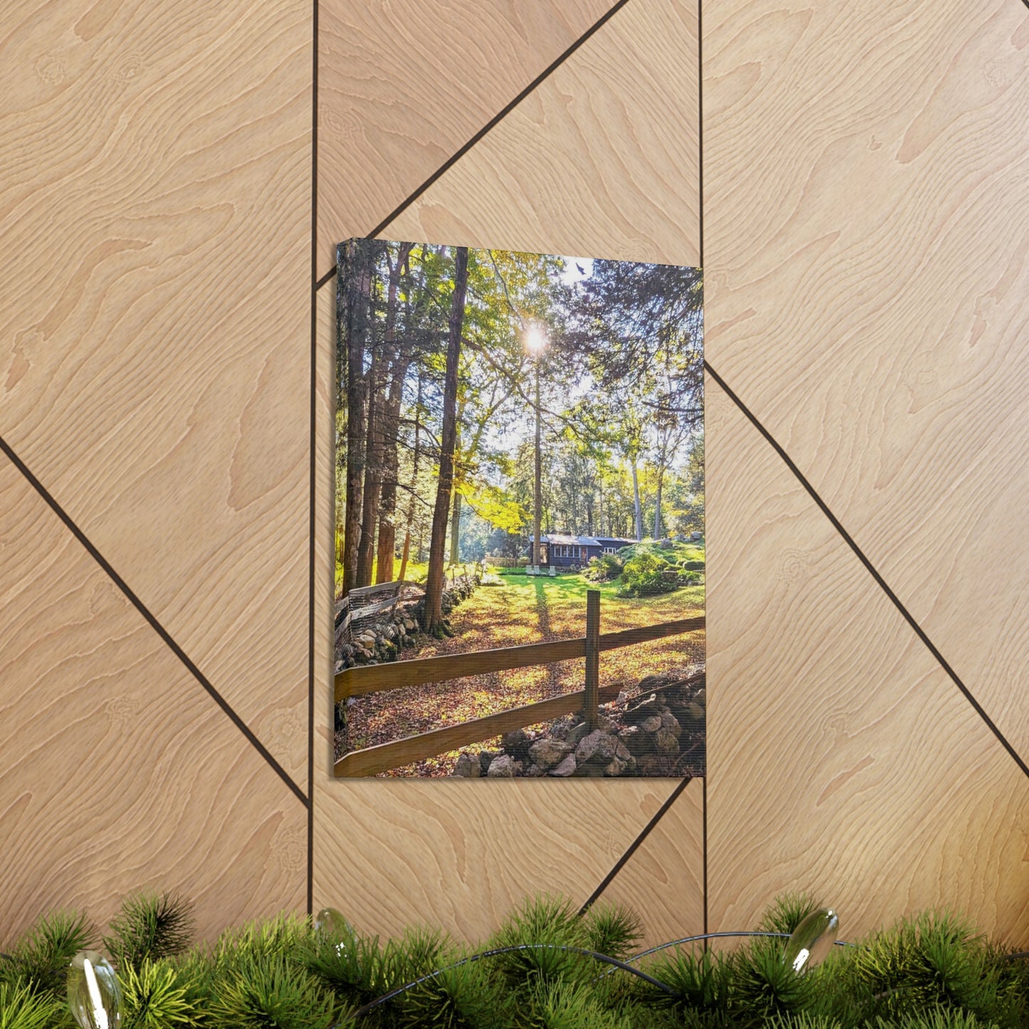 New England Homestead Canvas Art Print