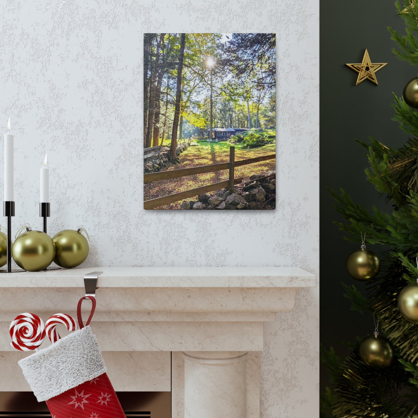 New England Homestead Canvas Art Print