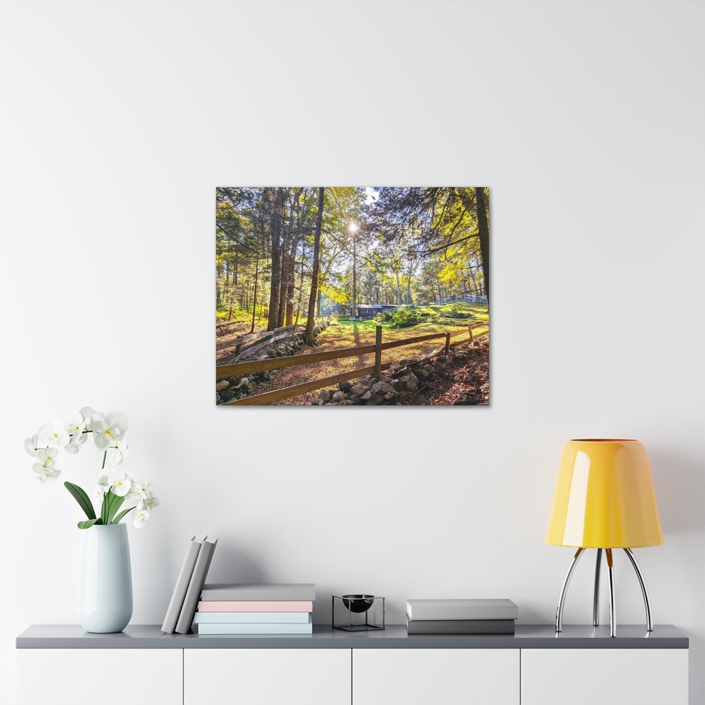 New England Homestead Canvas Art Print