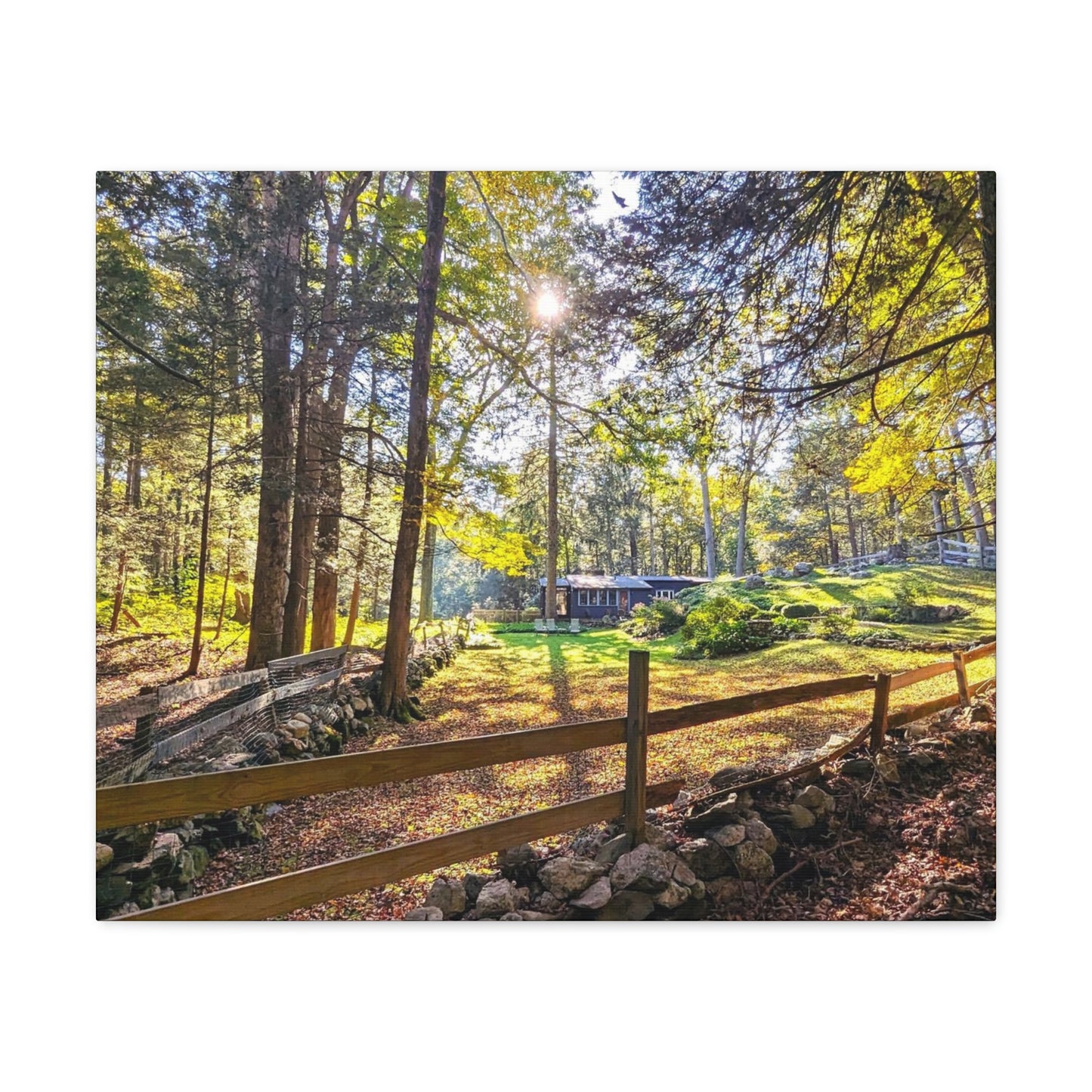 New England Homestead Canvas Art Print