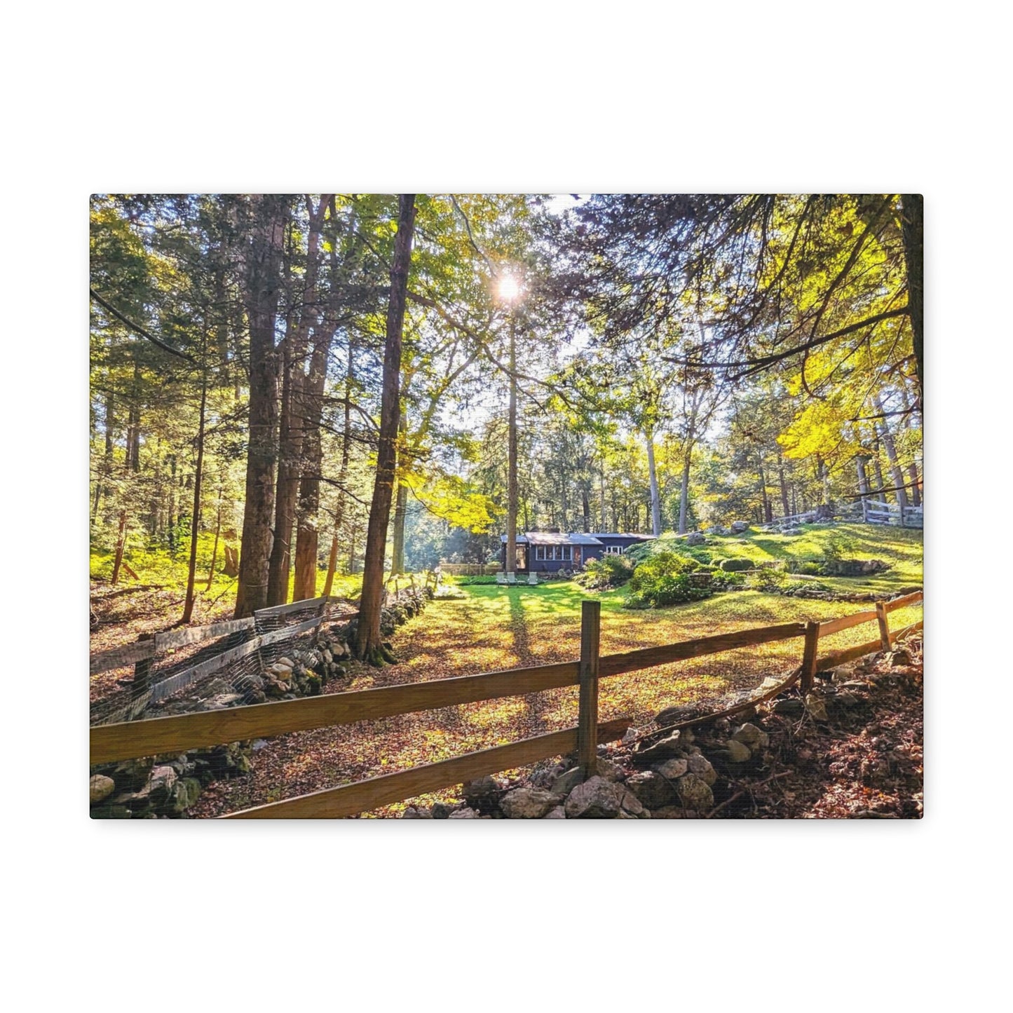 New England Homestead Canvas Art Print