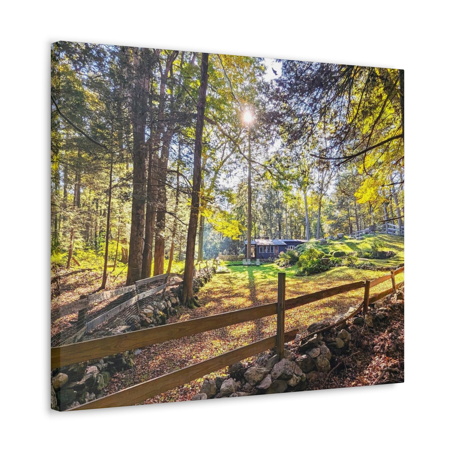 New England Homestead Canvas Art Print
