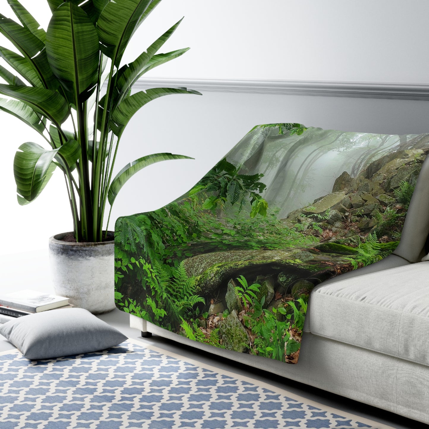 Connecticut Jungle Sherpa Fleece Blanket