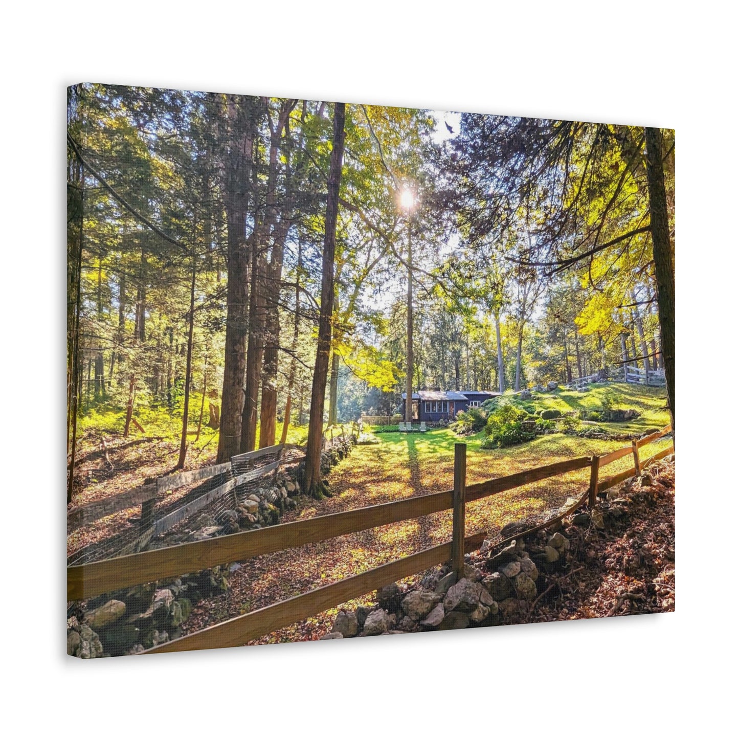 New England Homestead Canvas Art Print