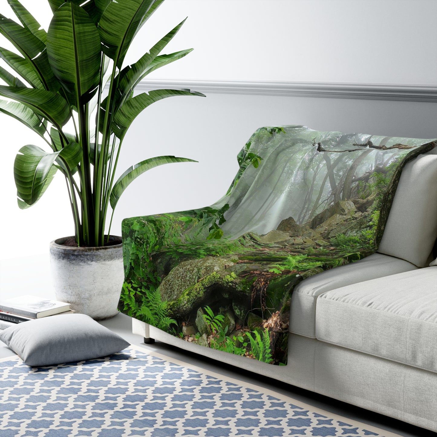 Connecticut Jungle Sherpa Fleece Blanket