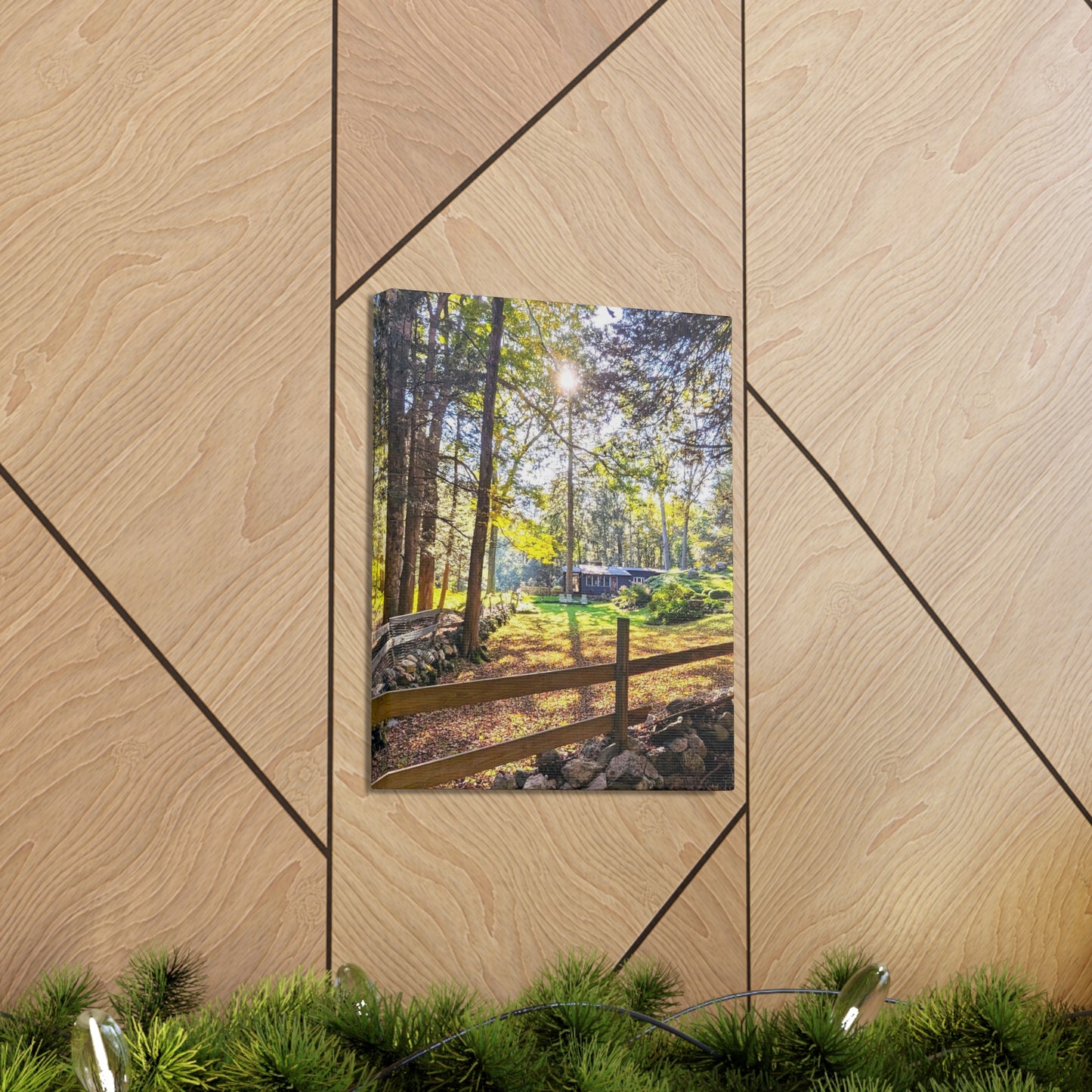 New England Homestead Canvas Art Print