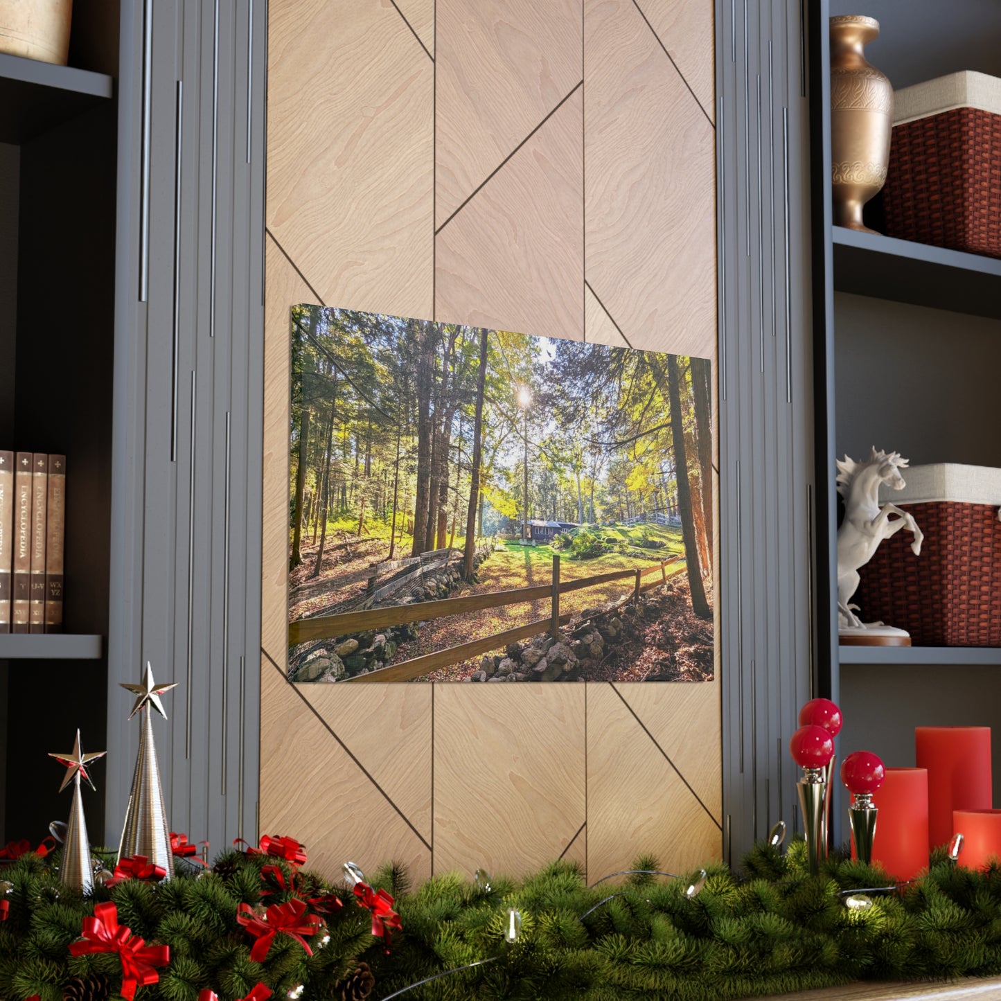 New England Homestead Canvas Art Print