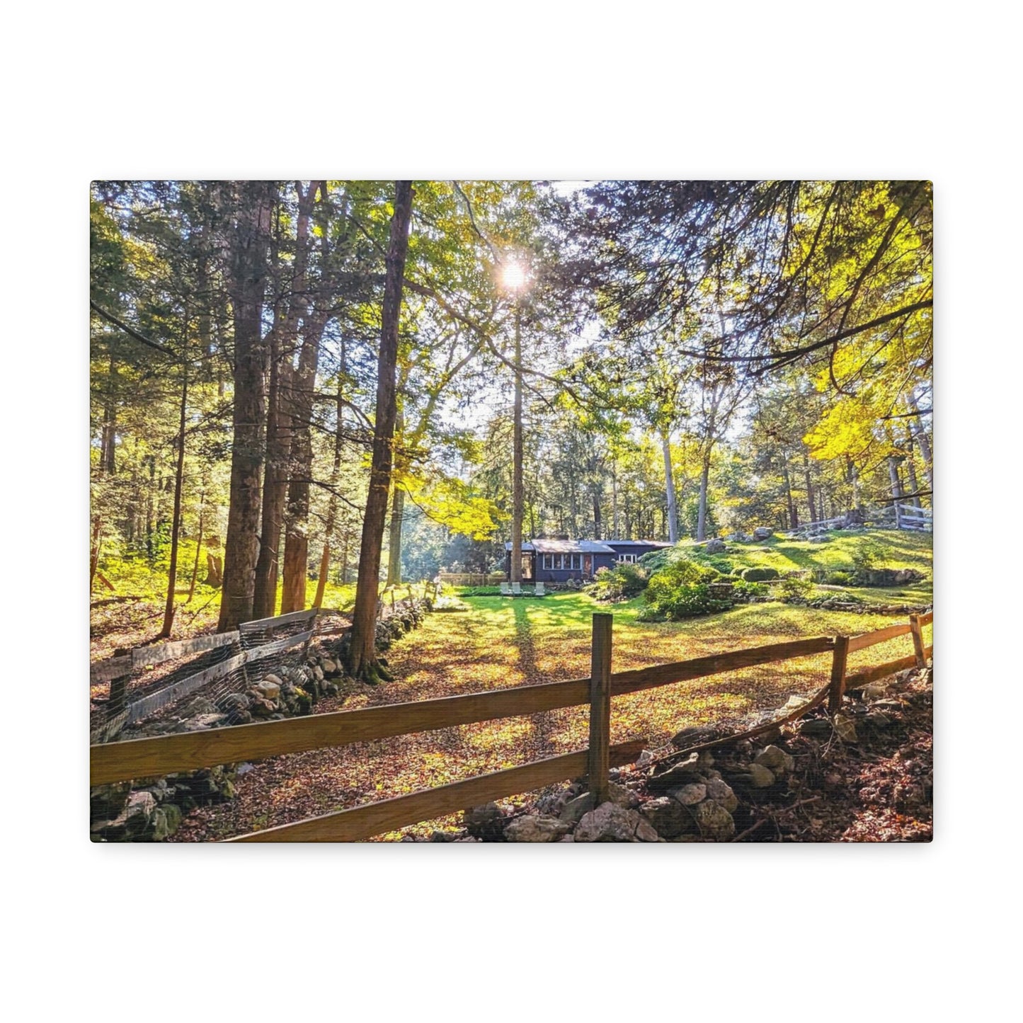 New England Homestead Canvas Art Print