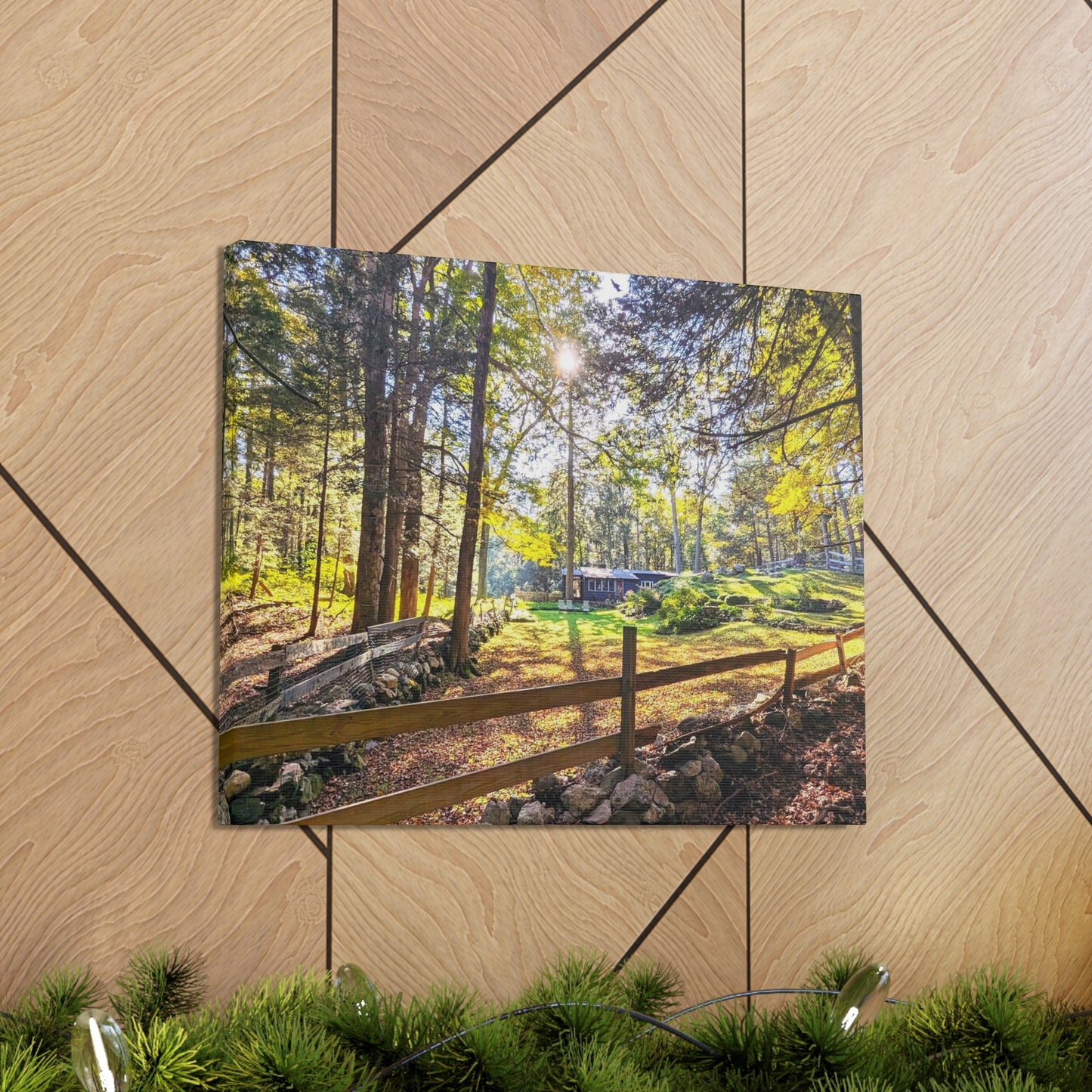 New England Homestead Canvas Art Print