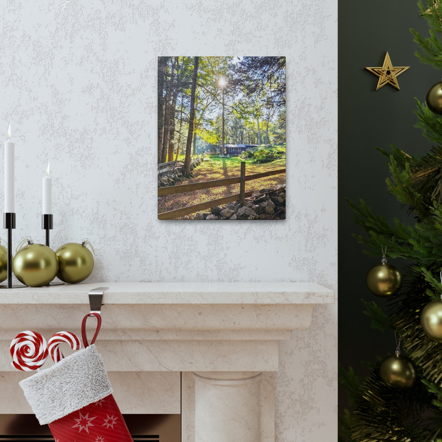New England Homestead Canvas Art Print