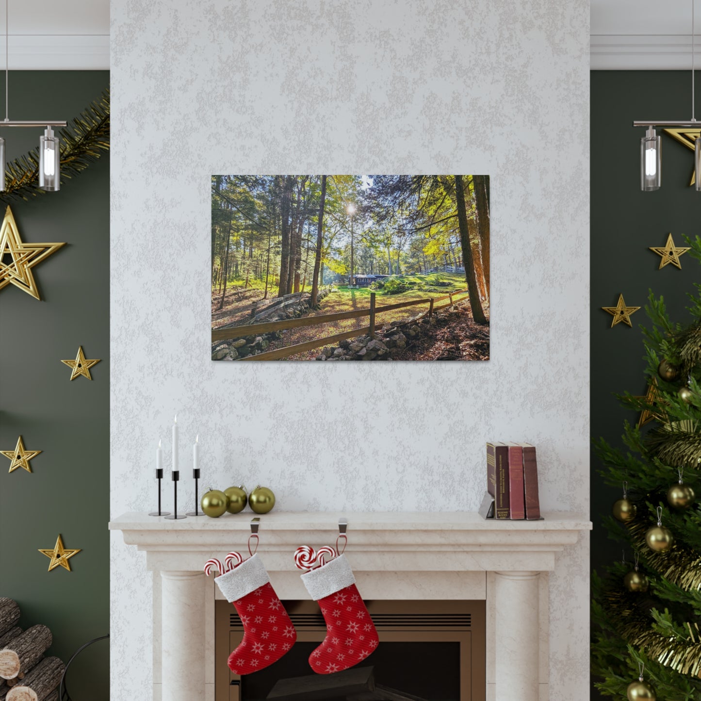 New England Homestead Canvas Art Print