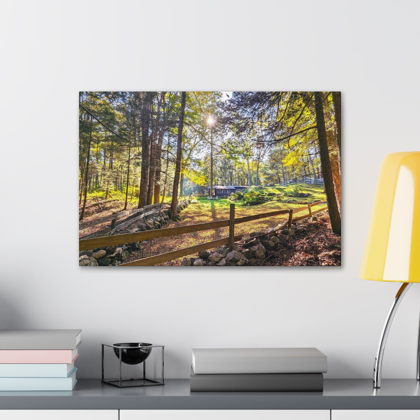 New England Homestead Canvas Art Print