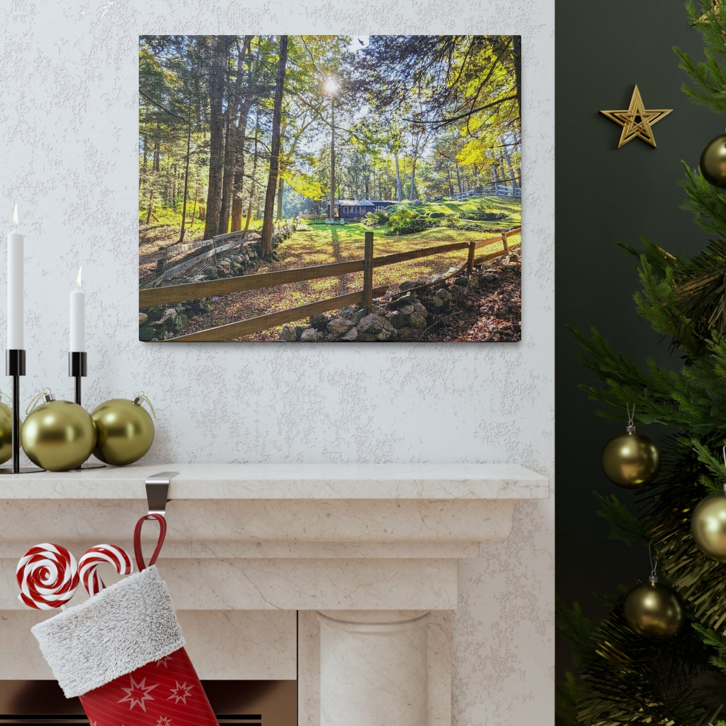 New England Homestead Canvas Art Print