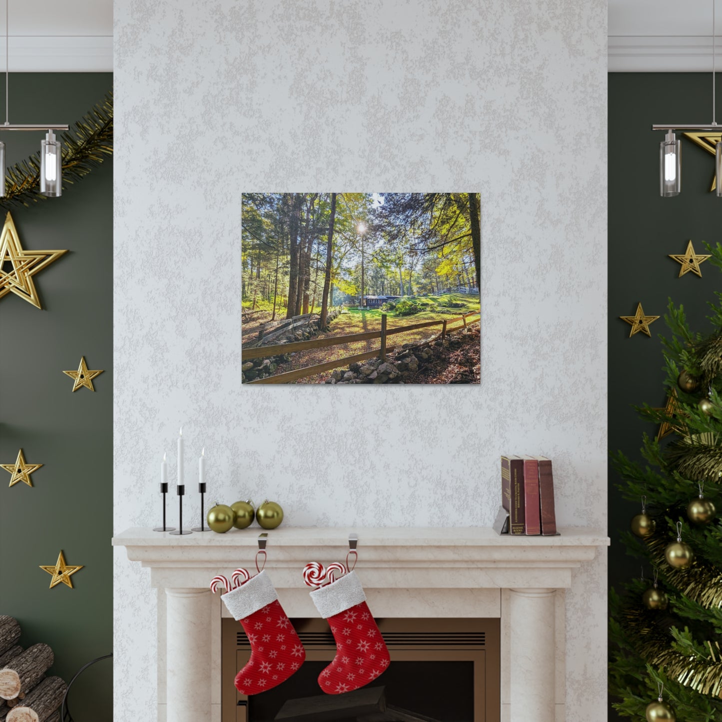New England Homestead Canvas Art Print